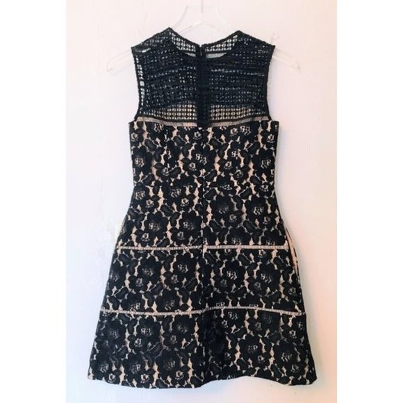 AIDAN MATTOX BLACK LACE FIT & FLARE SLEEVELESS MINI DRESS 0 NWT - Picture 8 of 10